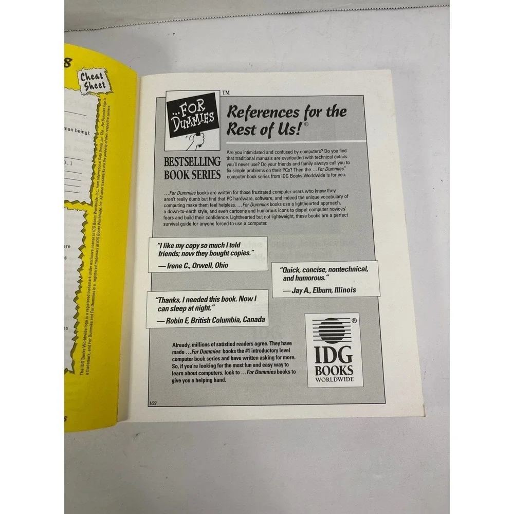 The Internet For Windows 98 For Dummies Vintage Tech Guide Book 1998 IDG Books